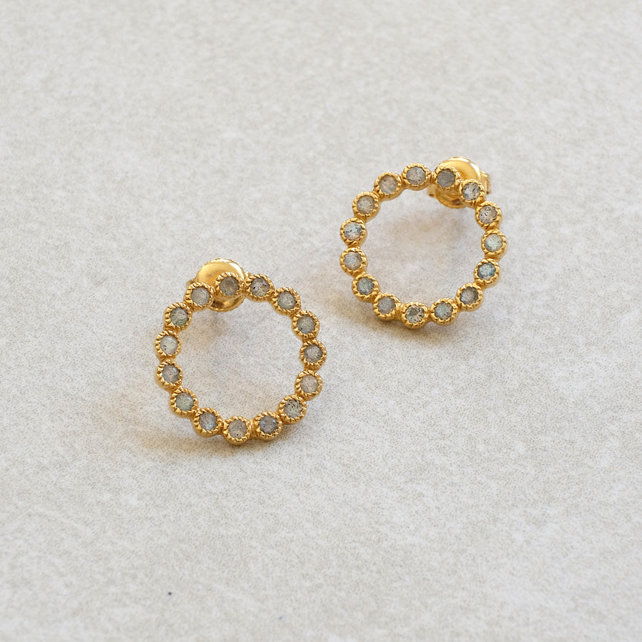 "Luna Amour" Labradorit | Ohrstecker | Gold