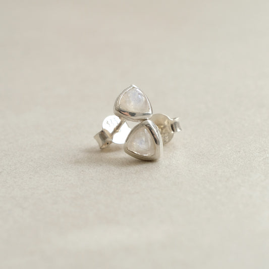 "Eclipse" Regenbogen-Mondstein | Ohrstecker | Silber