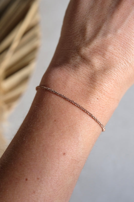 Diamantiertes Glitzerarmkettchen | Roségold