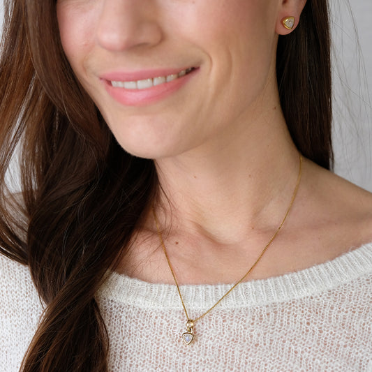 "Eclipse" Regenbogen-Mondstein | Venezianerkette | Gold