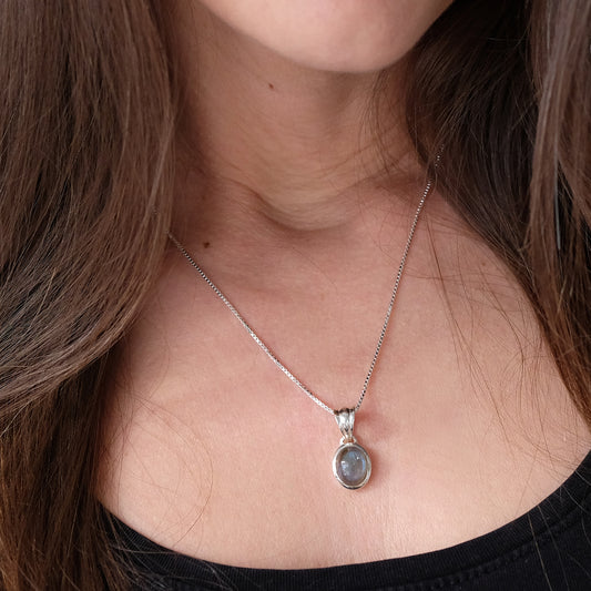 "Selene Grace" Labradorit | Venezianerkette | Silber