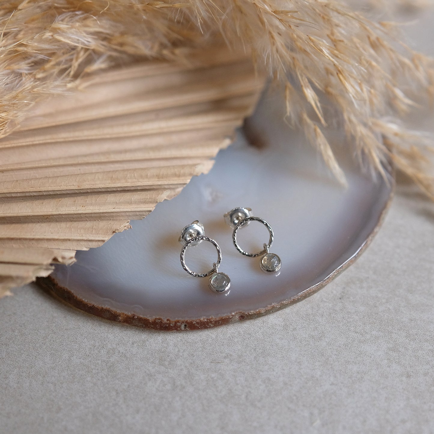 "Luna Drop" Labradorit | Ohrstecker | Silber