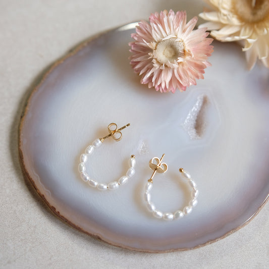 "Lumi Pearl" Süßwasserperlen | Ohrstecker | Gold