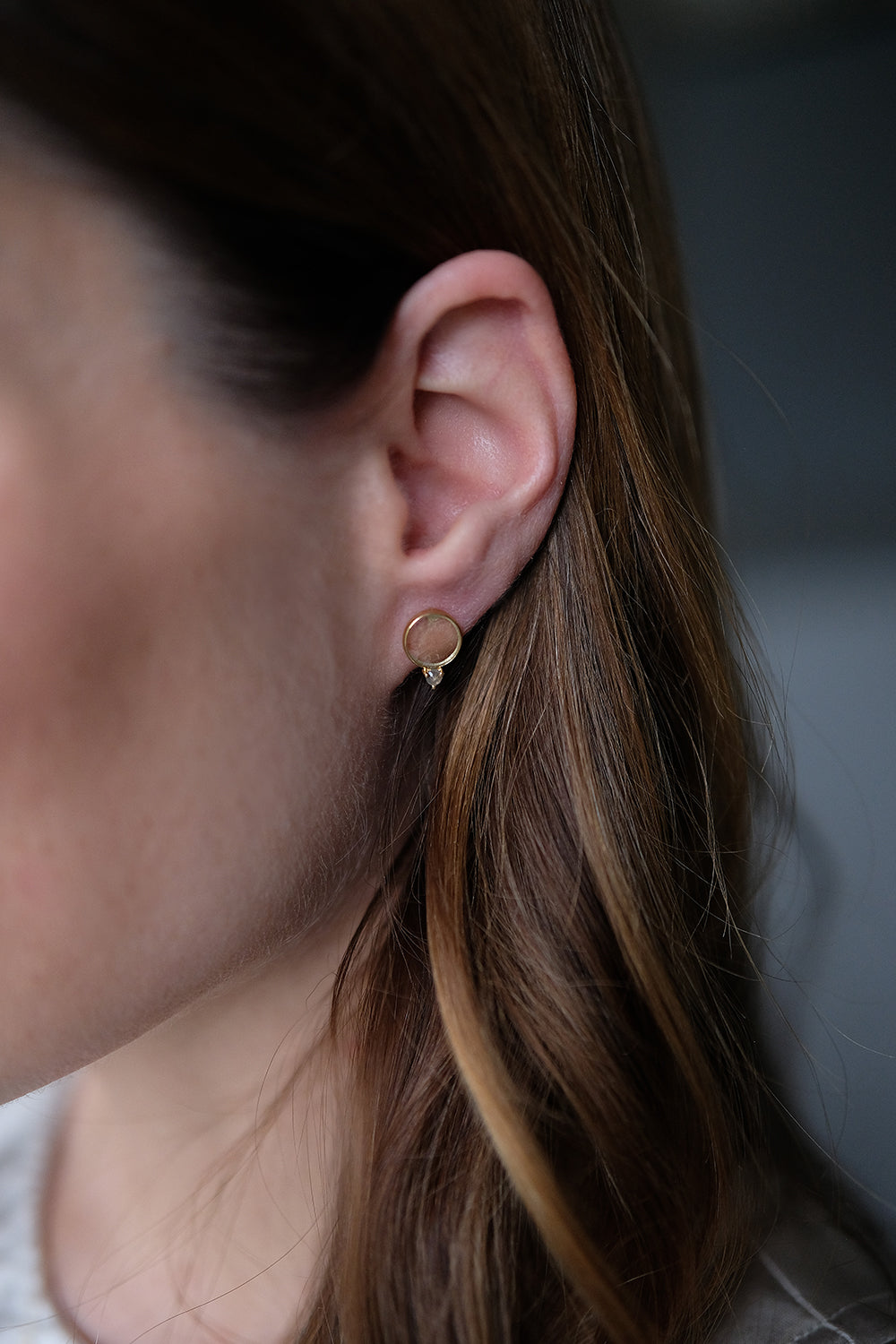 "Luna Soleil" Lemonquarz & Labradorit | Ohrstecker | Gold