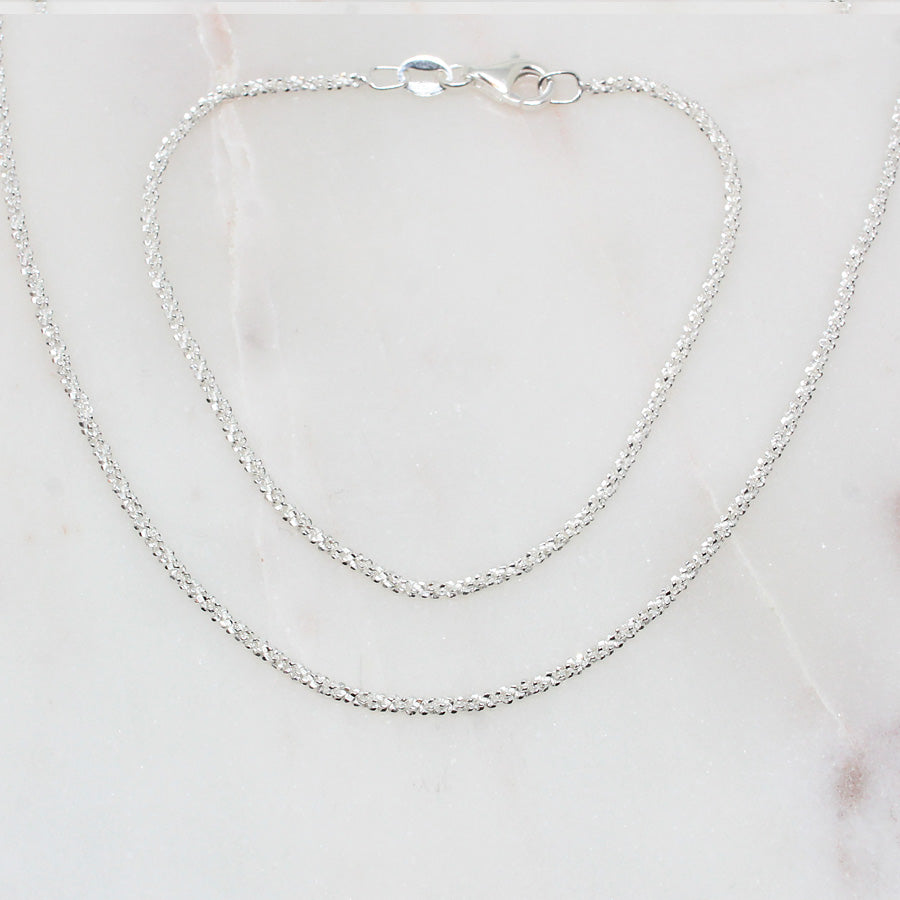 Diamantiertes Glitzerarmkettchen | Silber