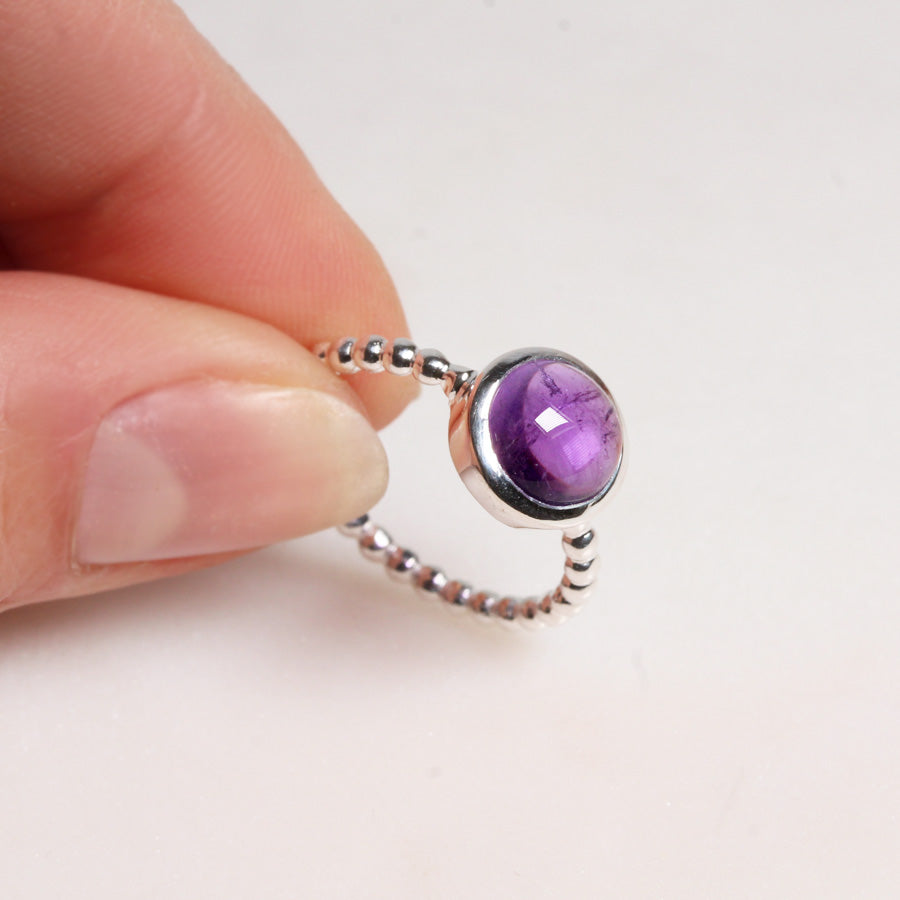 Amethyst | Kugelring | Silber