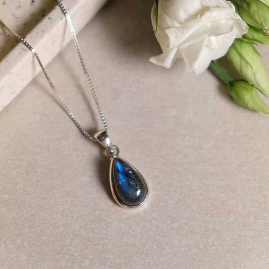 "Nova" L Labradorit | Venezianerkette | Silber