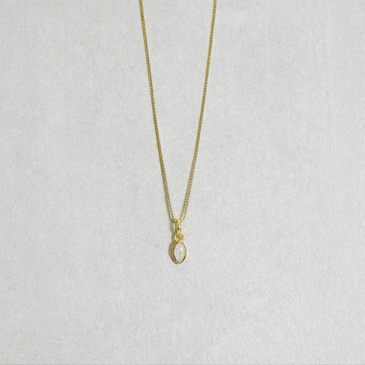 "Soluna" XS Regenbogen-Mondstein | Venezianerkette | Gold