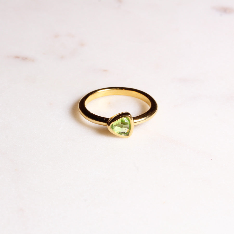 "Eclipse" Olivin | Ring | Gold - Einzelstück Größe 57