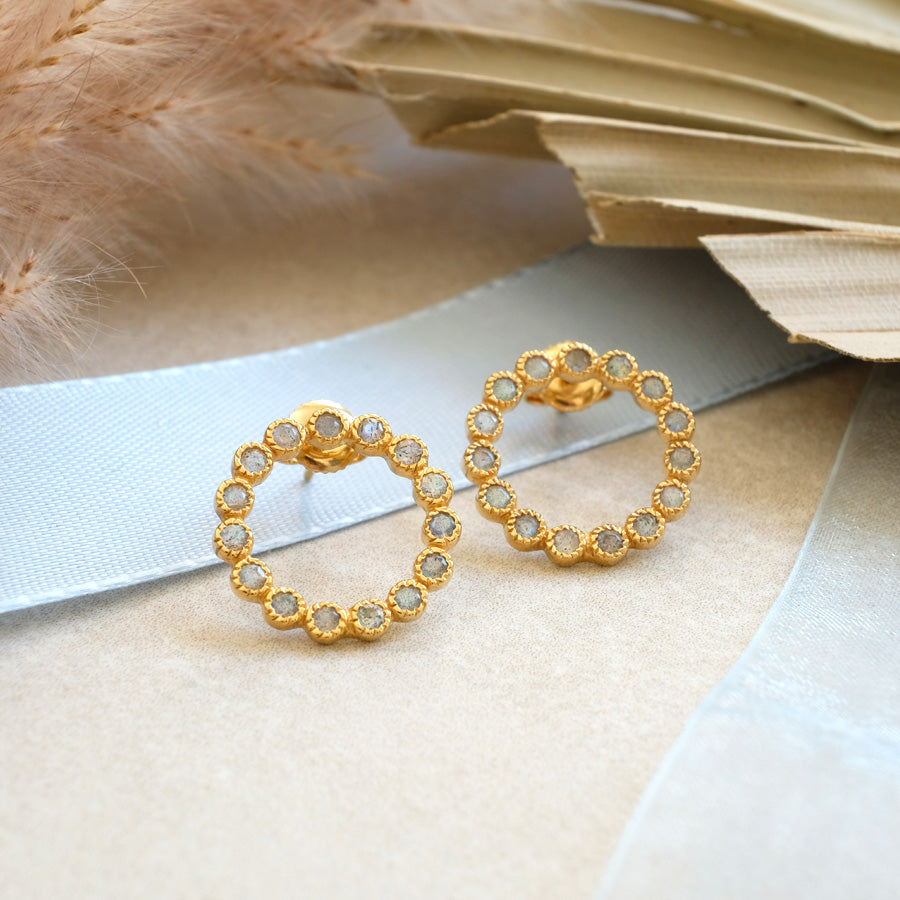 "Luna Amour" Labradorit | Ohrstecker | Gold