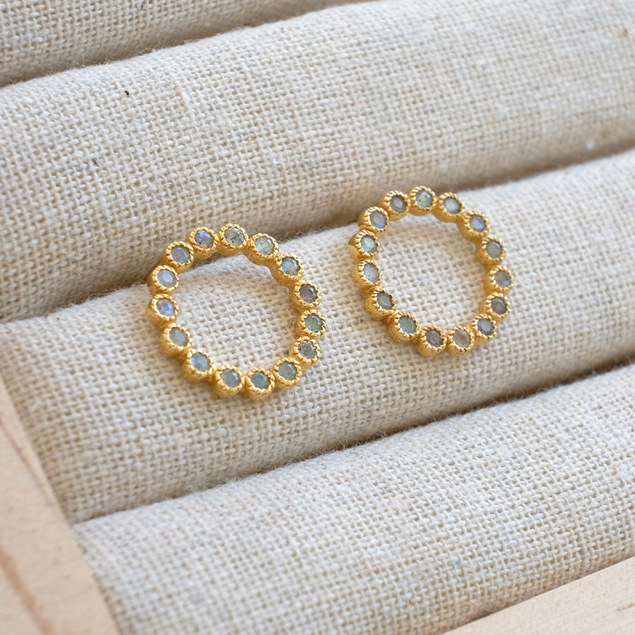 "Luna Amour" Labradorit | Ohrstecker | Gold