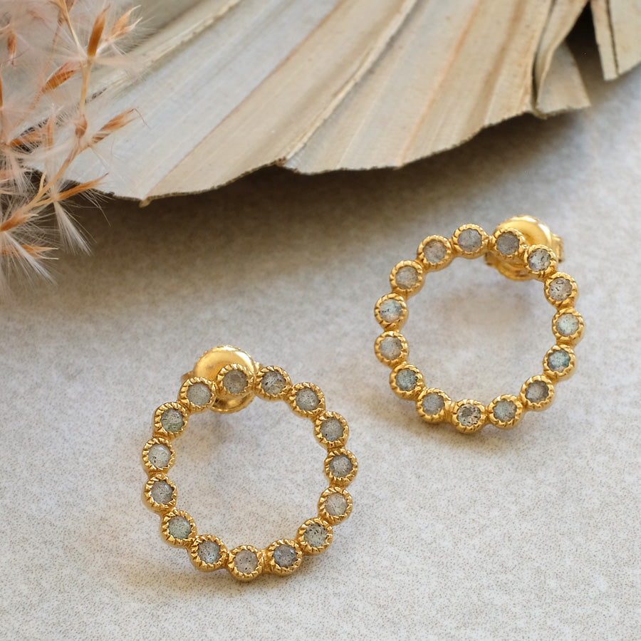 "Luna Amour" Labradorit | Ohrstecker | Gold