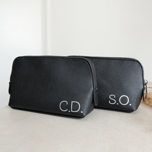 Personalisierte Kosmetiktasche | Initialen black