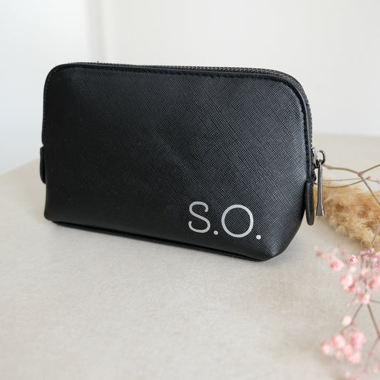 Personalisierte Kosmetiktasche | Initialen black
