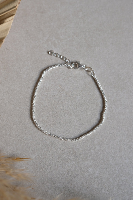 Diamantiertes Glitzerarmkettchen | Silber