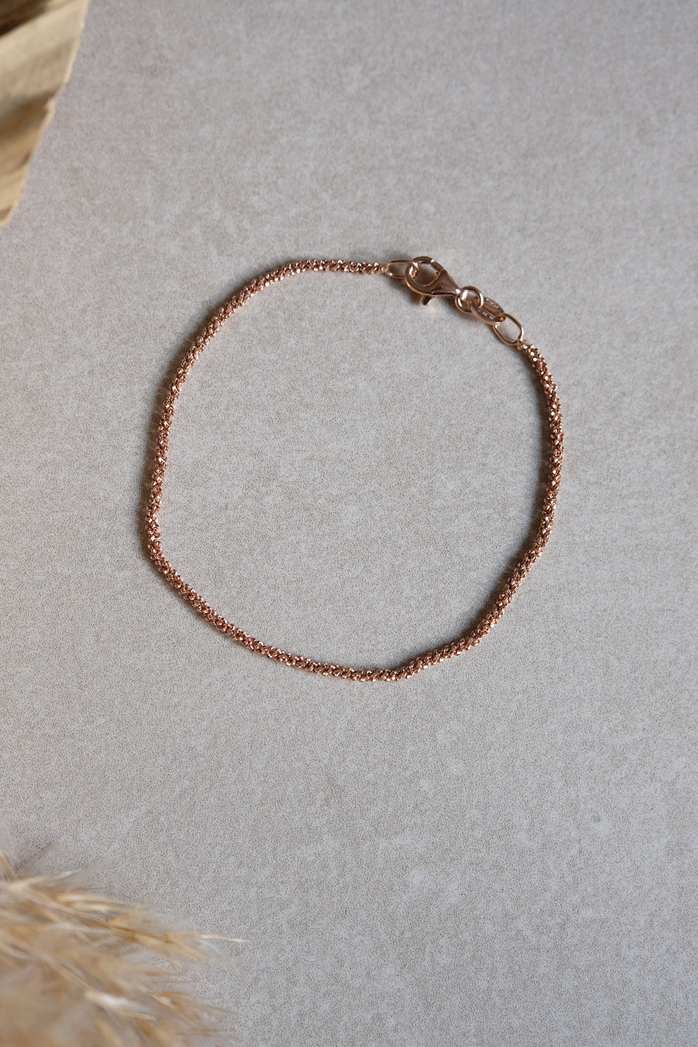 Diamantiertes Glitzerarmkettchen | Roségold