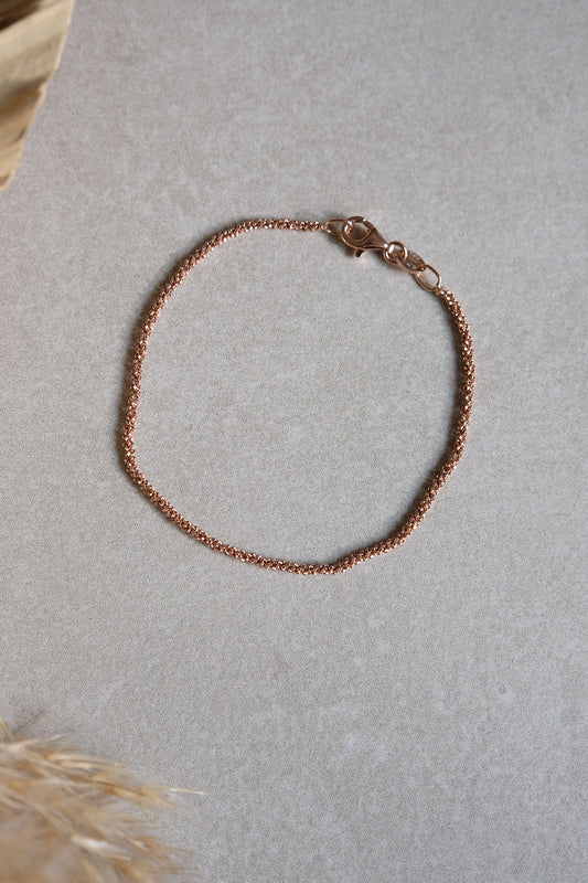 Diamantiertes Glitzerarmkettchen | Roségold