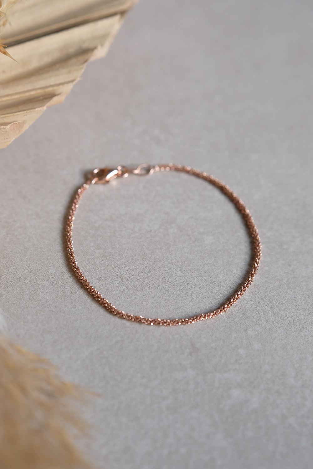 Diamantiertes Glitzerarmkettchen | Roségold