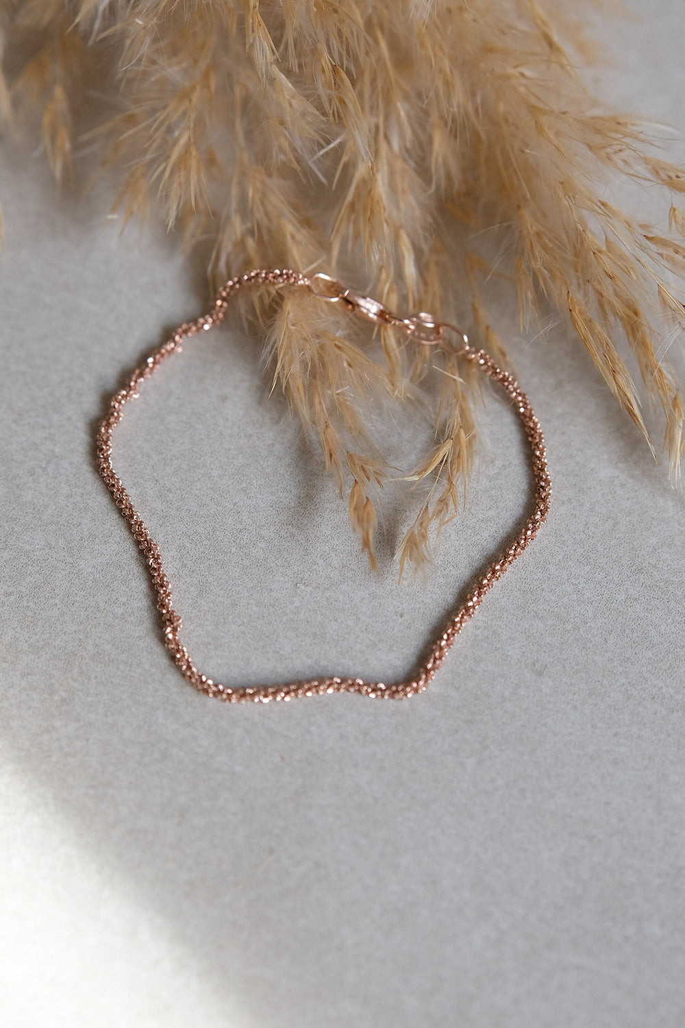 Diamantiertes Glitzerarmkettchen | Roségold