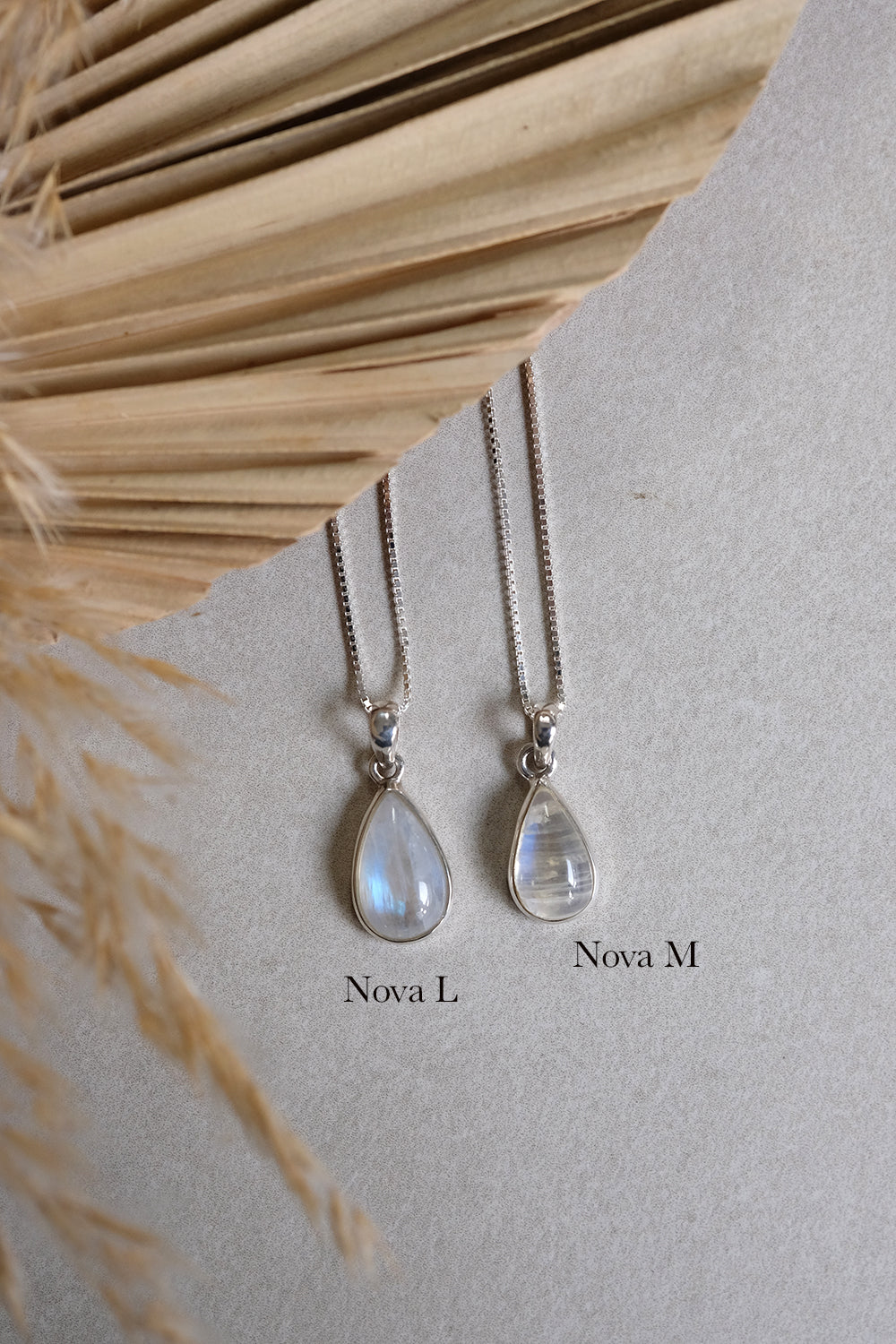"Nova" M/L Regenbogen-Mondstein | Venezianerkette | Silber