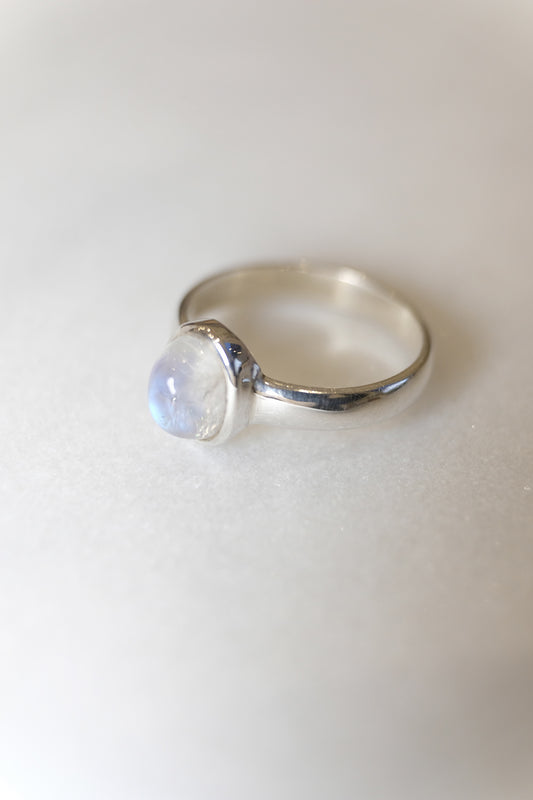 Regenbogen-Mondstein | Ring | Silber