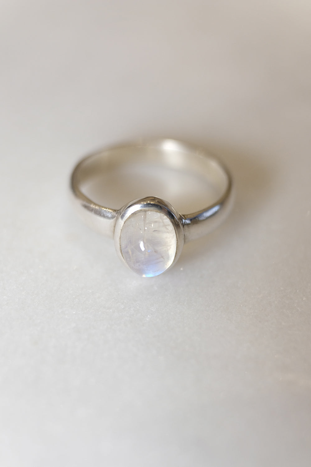Regenbogen-Mondstein | Ring | Silber