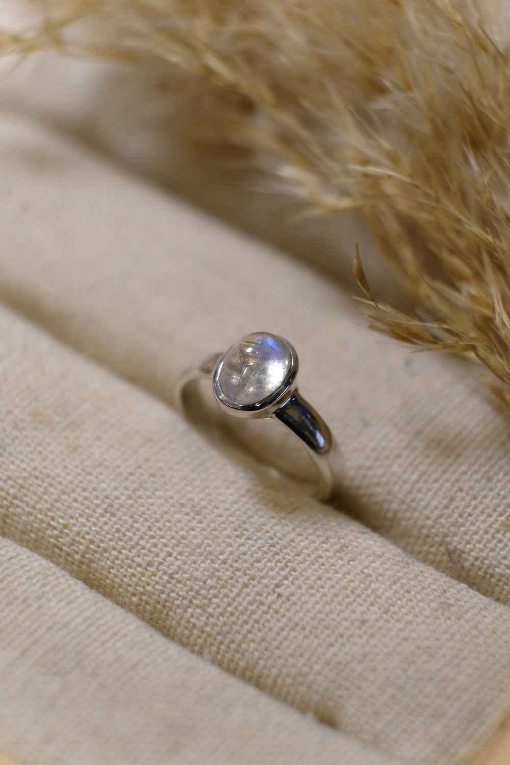 Regenbogen-Mondstein | Ring | Silber