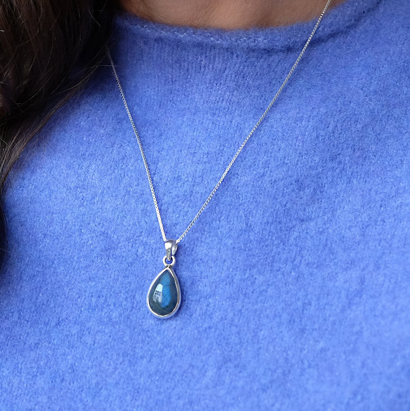 "Nova" L Labradorit | Venezianerkette | Silber