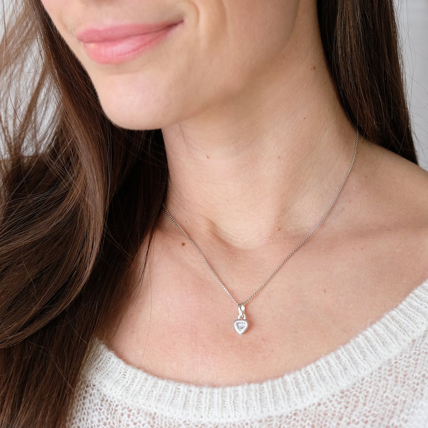 "Eclipse" Regenbogen-Mondstein | Venezianerkette | Silber