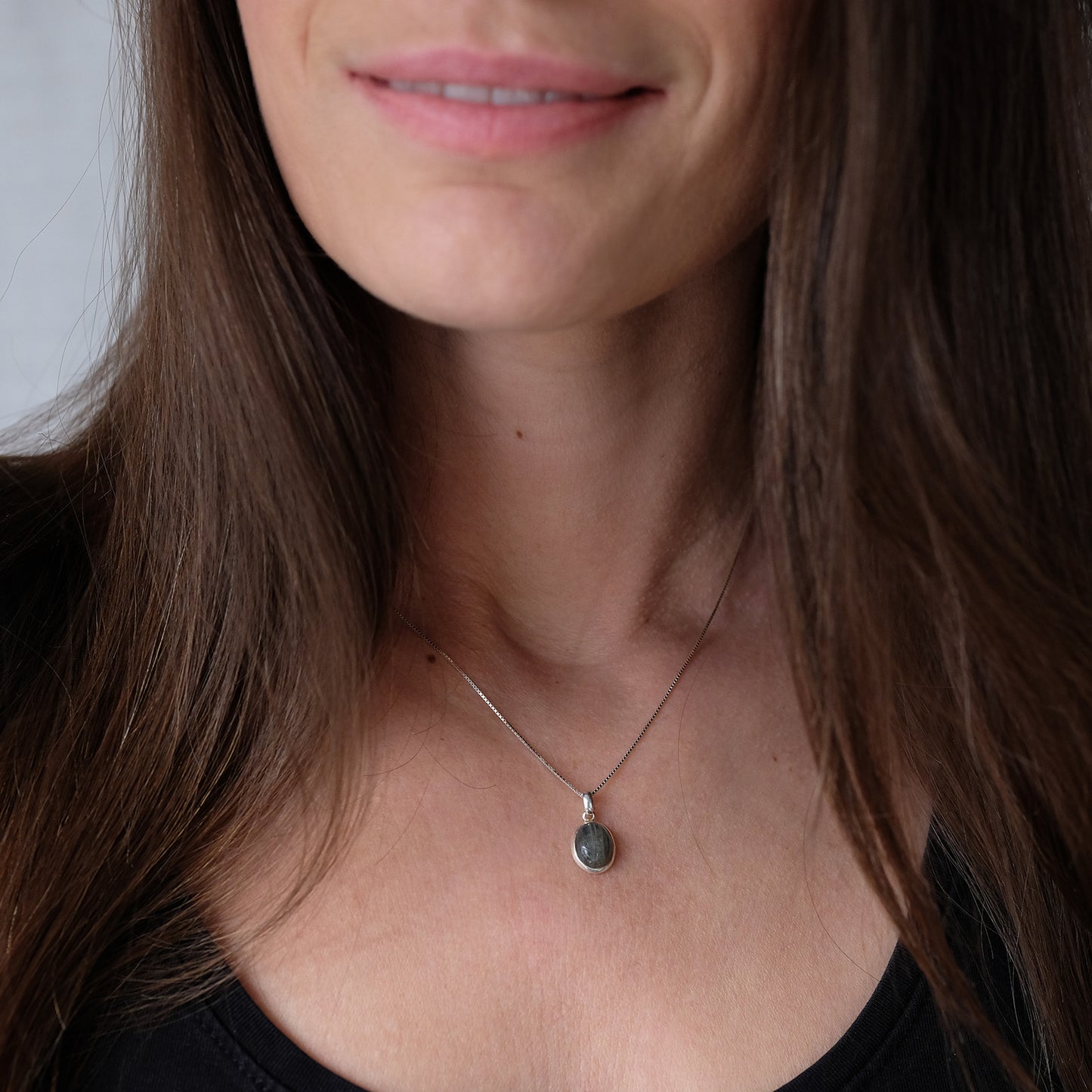 "Selene Fine" Labradorit | extrafeine Venezianerkette | Silber