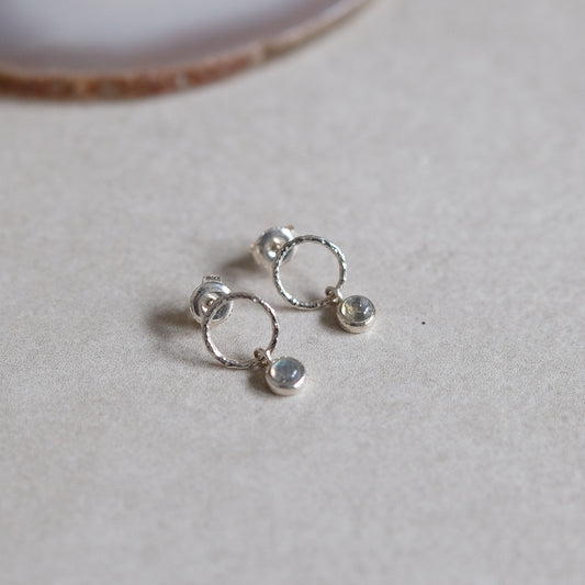 "Luna Drop" Labradorit | Ohrstecker | Silber