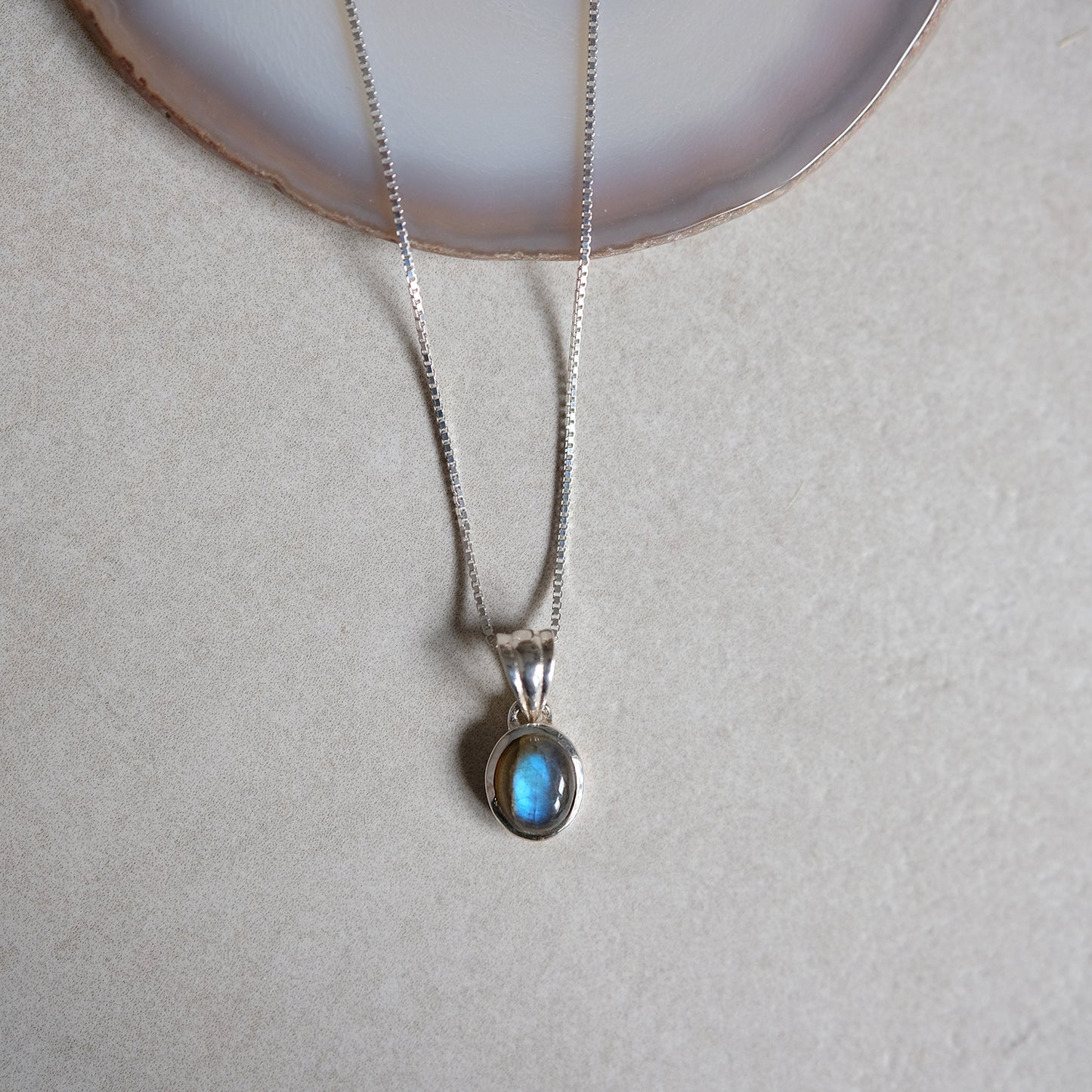 "Selene Grace" Labradorit | Venezianerkette | Silber
