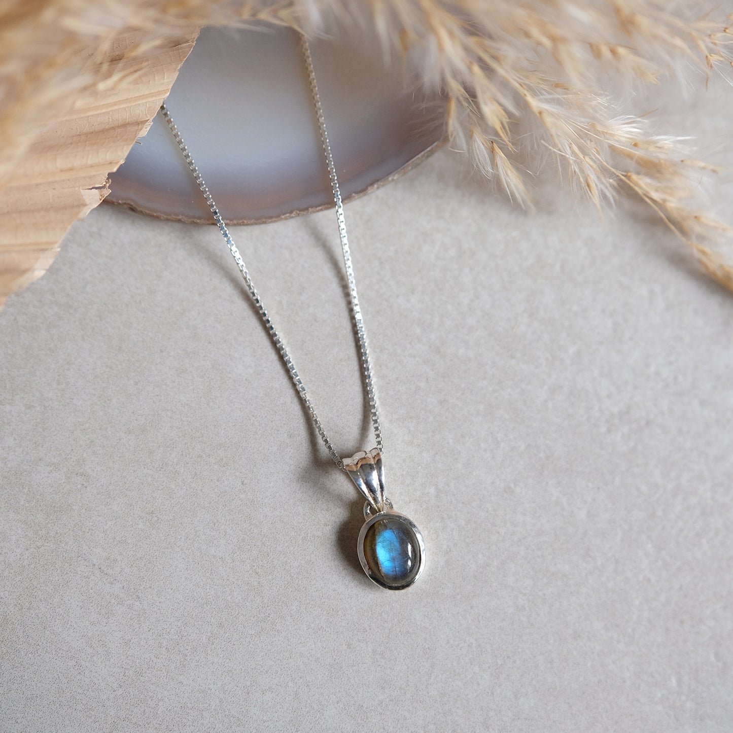 "Selene Grace" Labradorit | Venezianerkette | Silber