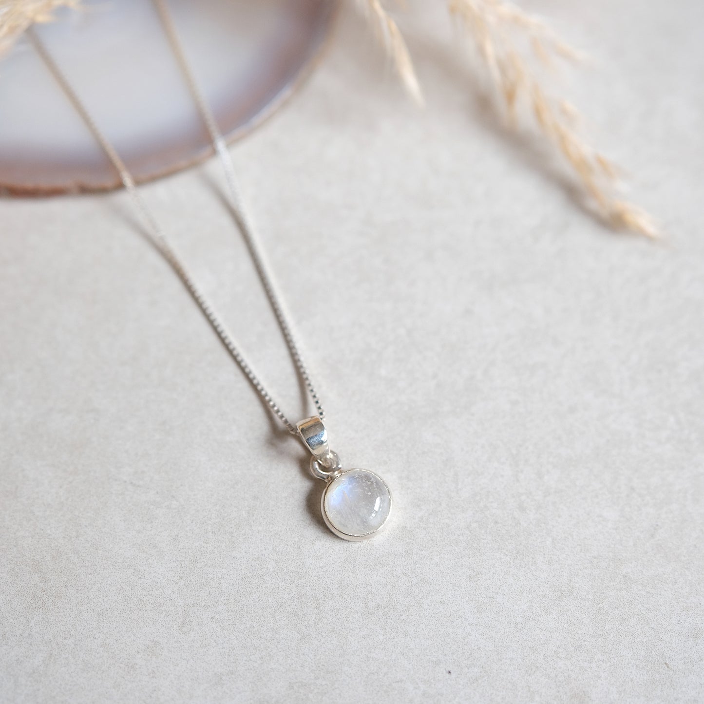 "Luna" Regenbogen-Mondstein | Venezianerkette | Silber