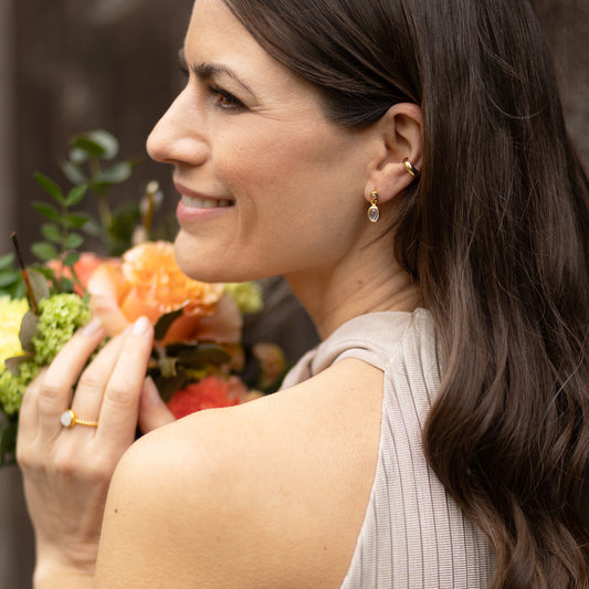 "Selene Luna" Labradorit | Ohrstecker | Gold