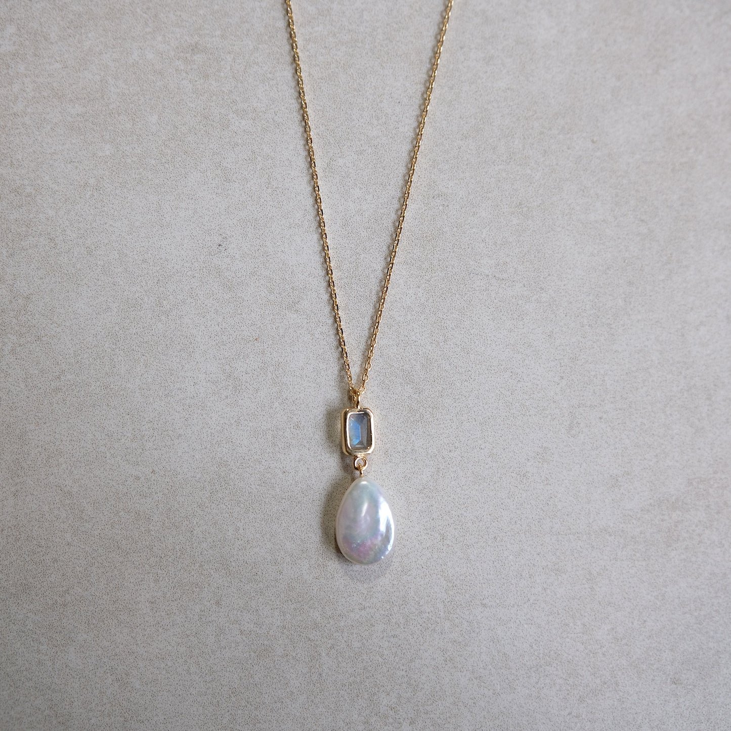 "Celeste Pearl" Labradorit | Halskette | Gold