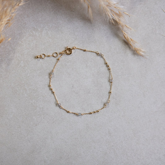 "Luna Whisper" Labradorit | Armkettchen | Gold