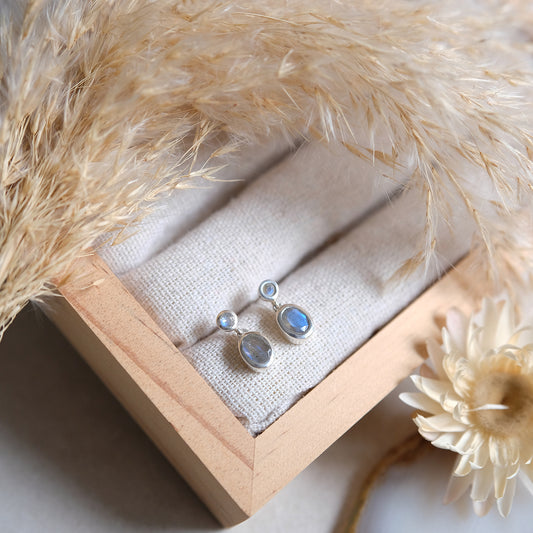 "Selene Luna" Labradorit | Ohrstecker | Silber