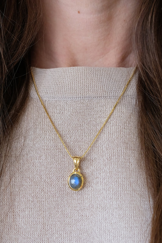 "Selene Grace" Labradorit | Venezianerkette | Gold
