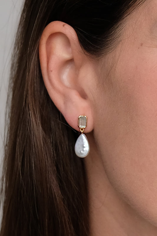 "Celeste Pearl" Labradorit | Ohrstecker | Gold