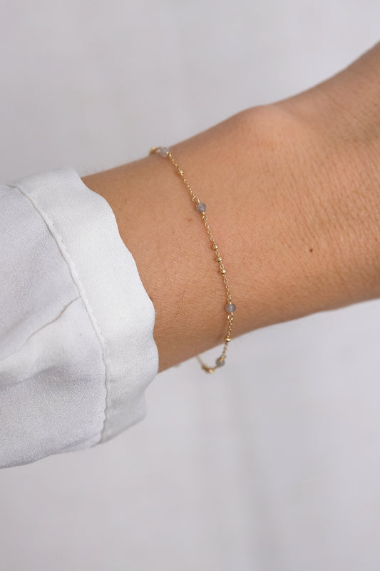 "Luna Whisper" Labradorit | Armkettchen | Gold