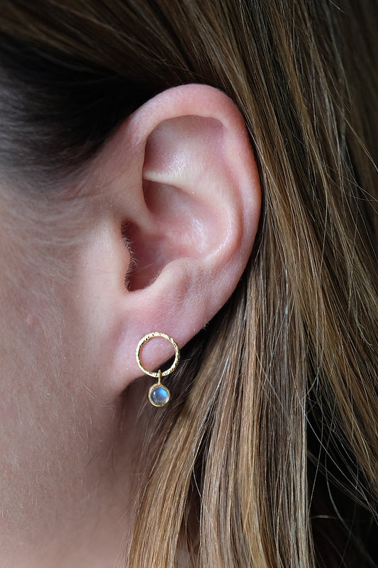 "Luna Drop" Labradorit | Ohrstecker | Gold