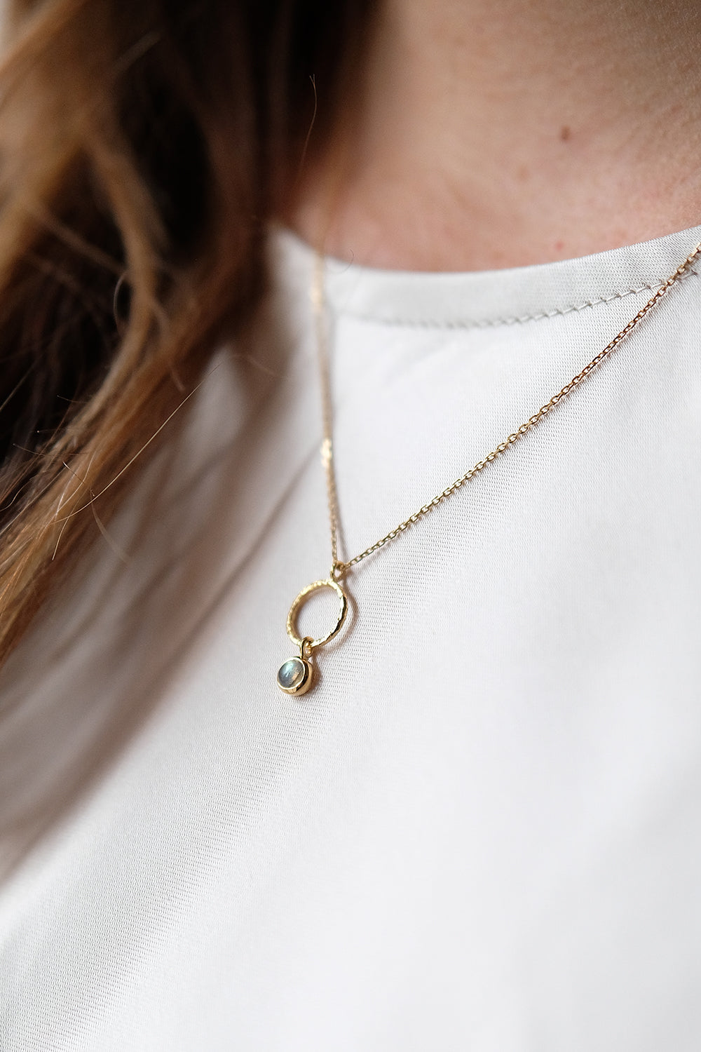 "Luna Drop" Labradorit | Halskette | Gold
