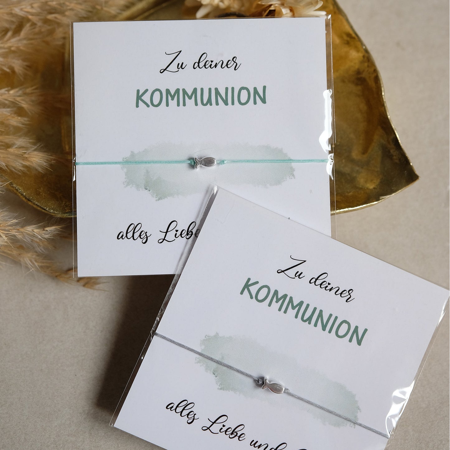 Armband Fischperle | Geschenkkarte | Metall