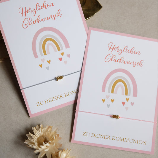 Armband Fischperle | Geschenkkarte | Metall