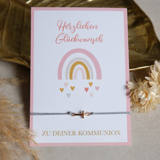 Armband Kreuz | Geschenkkarte | Metall
