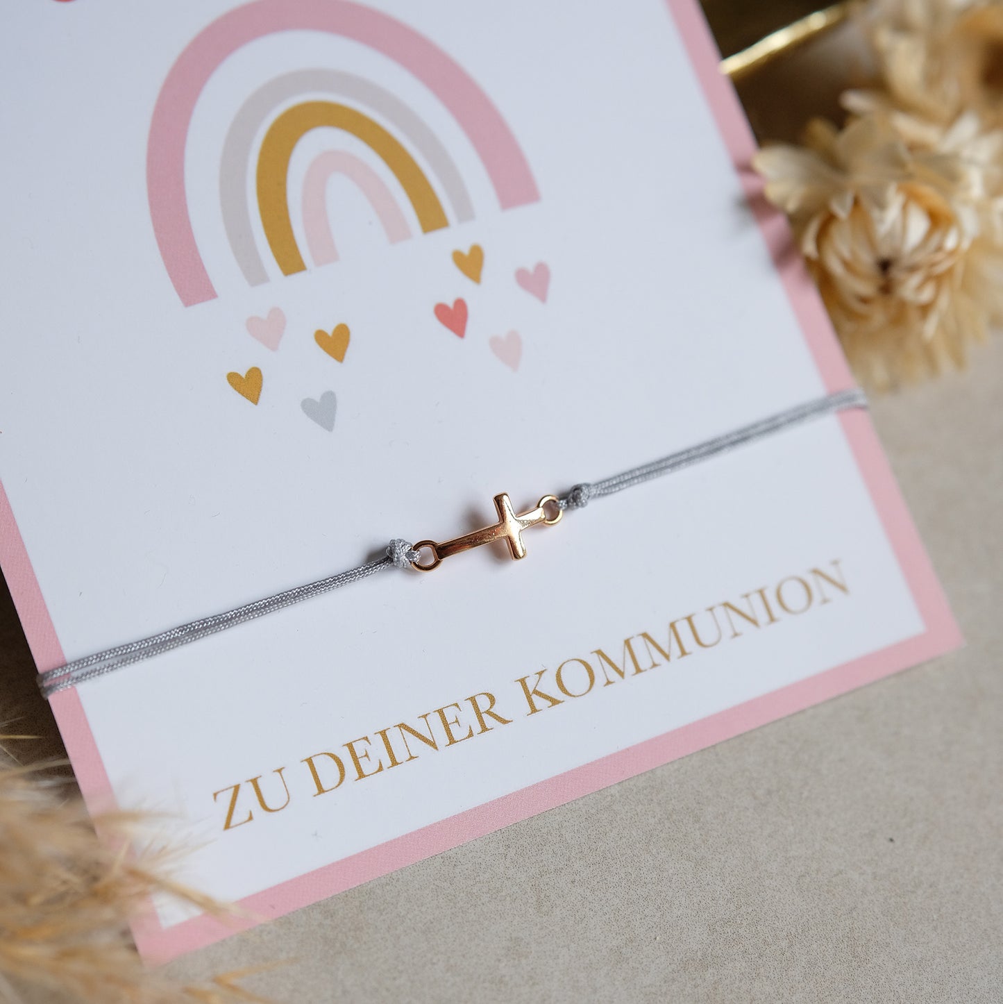 Armband Kreuz | Geschenkkarte | Metall