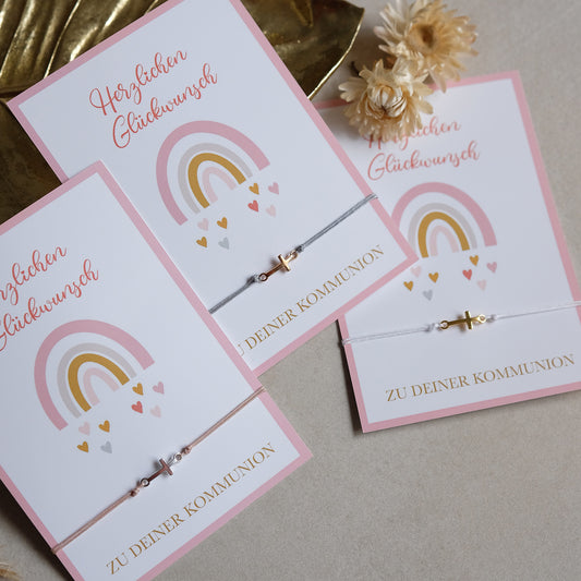 Armband Kreuz | Geschenkkarte | Metall