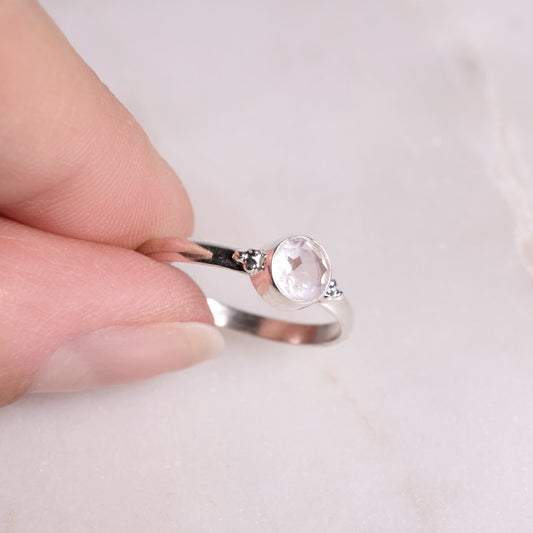 "Dots" Rosenquarz | Ring | Silber