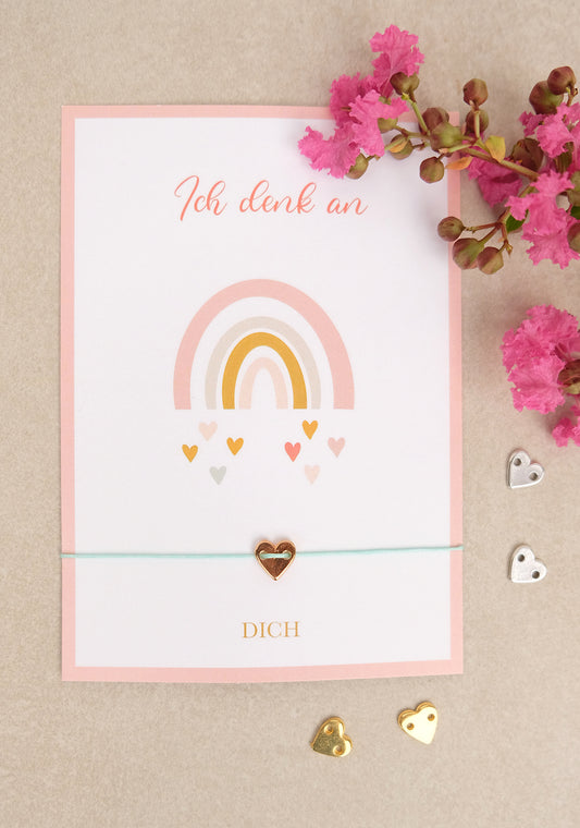 Armband Herzchen | Geschenkkarte | Metall